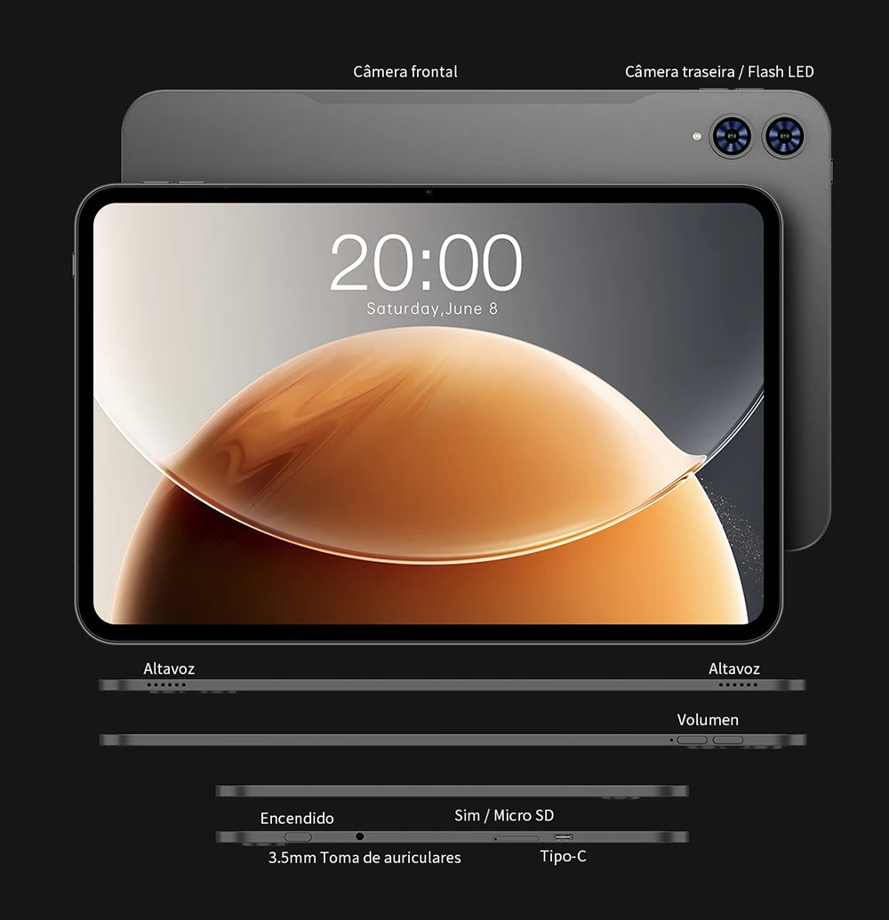 Teclast T65 13.4 inch Android 15 Tablet 1920x1200 120Hz T7280 8-Core Max 20GB RAM(8GB+12GB Expansion) 128GB ROM 4G LTE 8000mAh