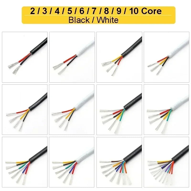 Electronic Wire 7 6 5 4 3 2 Core Sheathed Cable 28 26 24 20 18 22AWG Electrical Wire For Speaker LED Strip Solar Battery DIY.