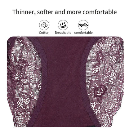 Breathable Menstrual Panties Leak Proof Briefs Women Sexy Lace Cotton Panties Comfortable Physiological Underwear Dropshipping.