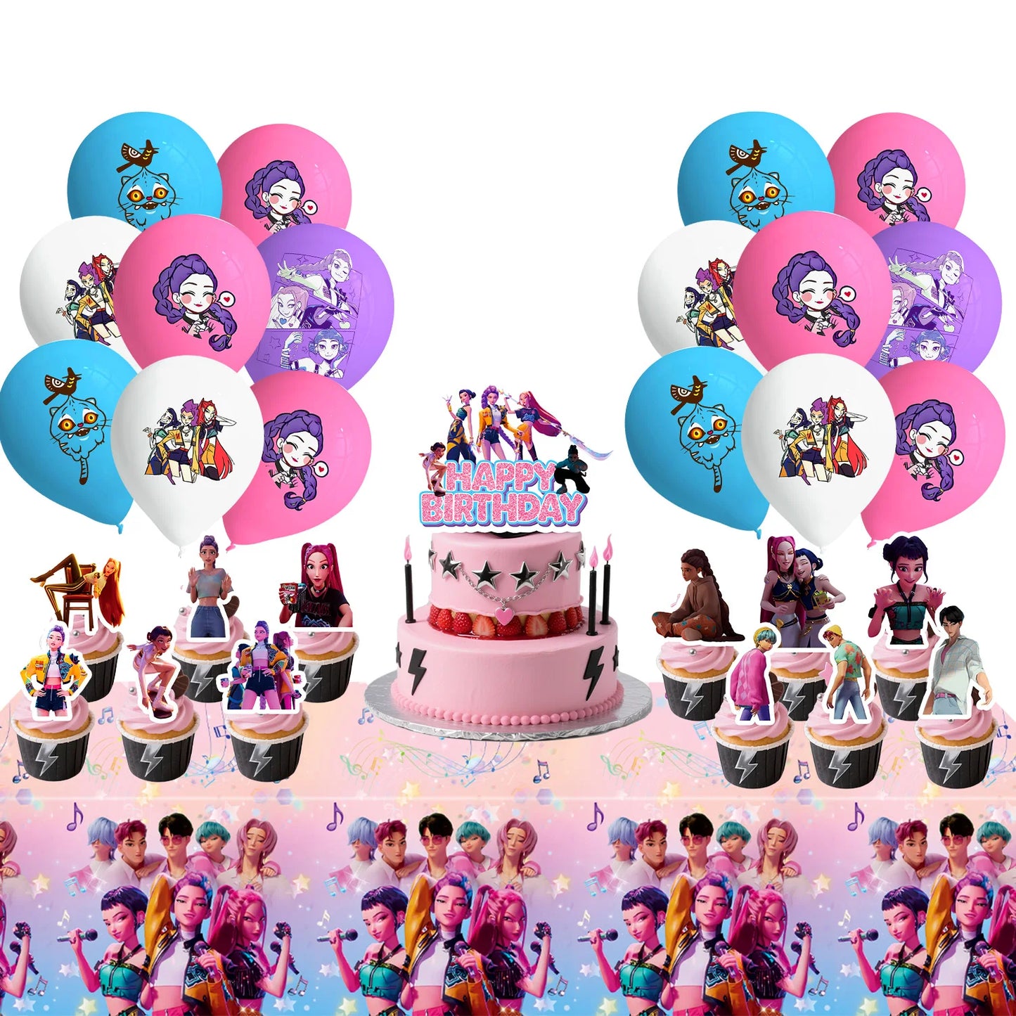 Neue Kpop Dämon Jäger Thema Einweg Geschirr Set Party Liefert Huntrix Saga Jungen Kuchen Topings Geburtstag Party Dekoration.