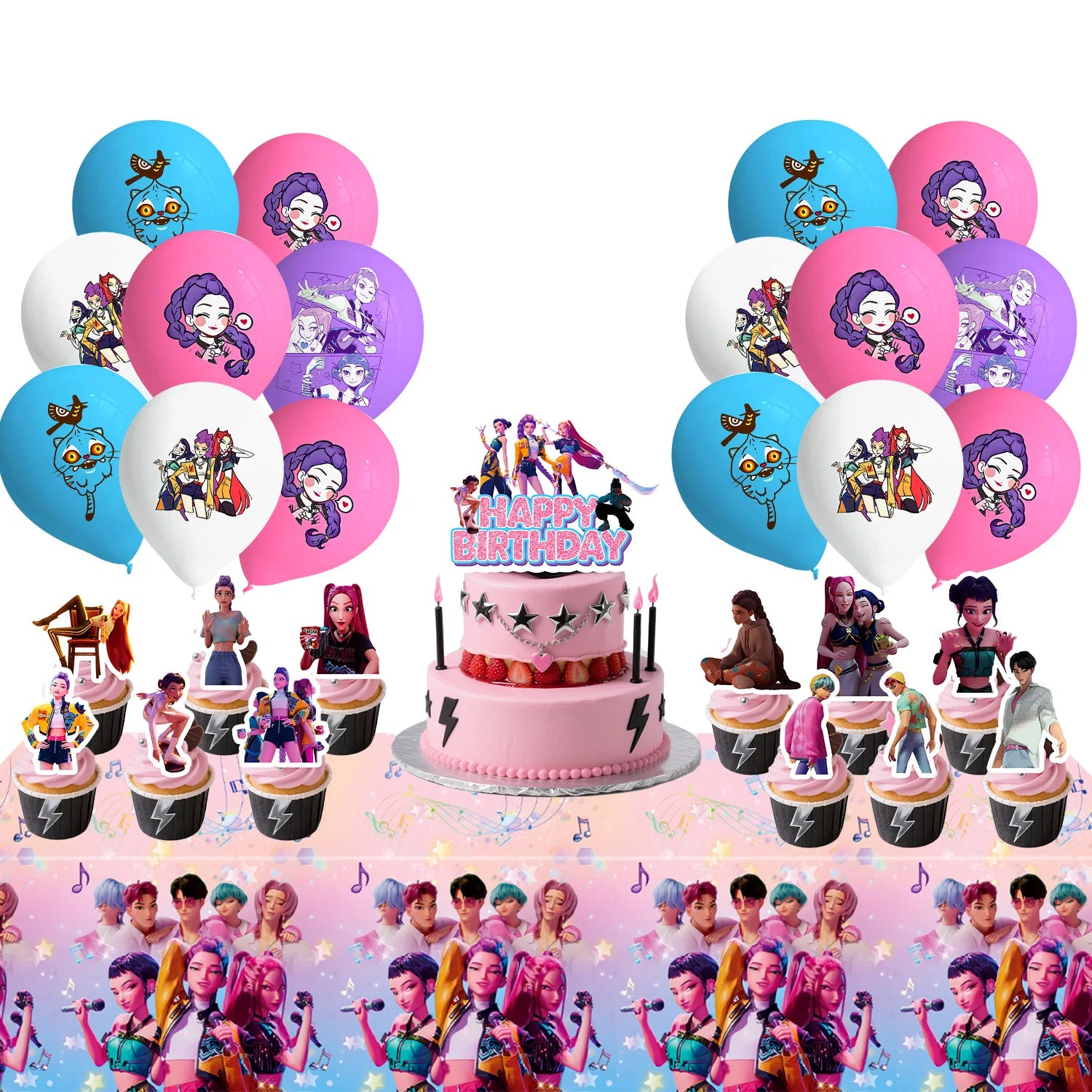 Neue Kpop Dämon Jäger Thema Einweg Geschirr Set Party Liefert Huntrix Saga Jungen Kuchen Topings Geburtstag Party Dekoration.