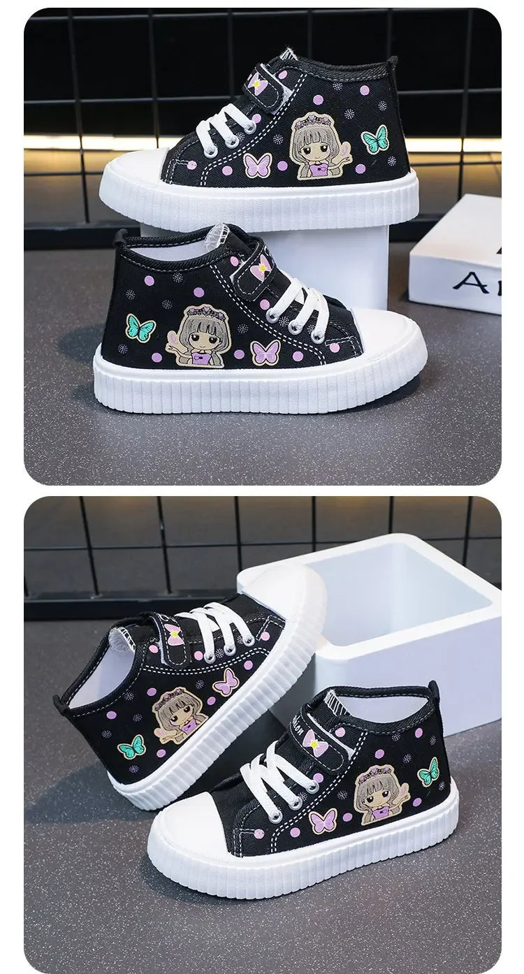 Multi Colored Kids Casual Shoes Cartoon Mid Top Anti Slip Spring Autumn Outdoor Kids Canvas Shoe Sizes 26-37 Sandalias De Mujer.