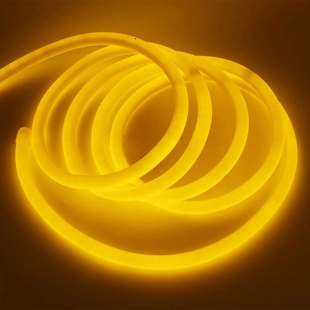 220V Neon LED Strip Light 360 Degree Round Tube Red/Green/Blue/Warm White Flexible Rope 120Leds/m Waterproof EU Plug Home Decor