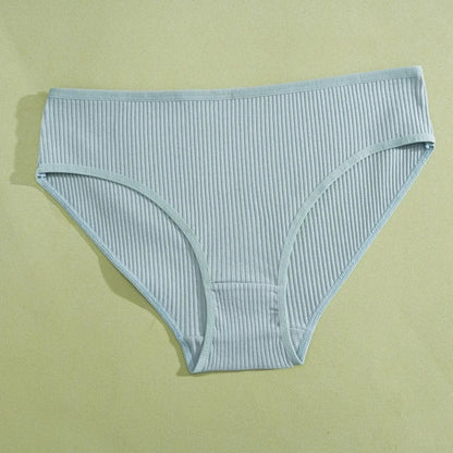 5PCS Women's Cotton Panties Sexy Low Waist Briefs Striped Underpants Female Comfortable Stretch Lingerie Ladies Soft Underwear