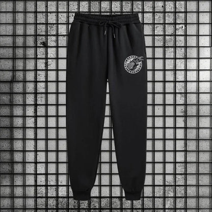 Viking Raven Print Mens Casual Tracksuit Set 2025 New 2 Pieces Zipper Hoodie with Pants Urban Streetwear Outfit Autumn Winter.