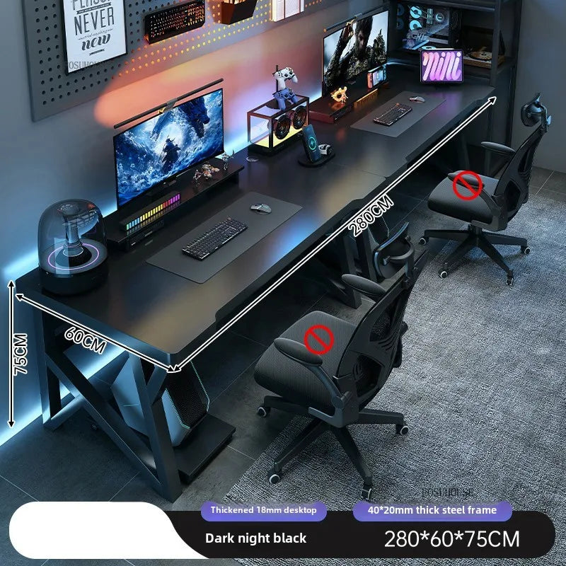 Moderne Doppel-Computertische für Zuhause, Desktop, E-Sport, Gaming-Tisch, Schlafzimmer, einfacher Schreibtisch, Studenten-Studientische, Büromöbel