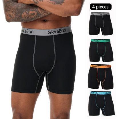 4 stücke Set Mid-Lange Boxer Shorts männer Unterwäsche Männliche Unterhose für Männer Homme Boxershorts Slips Weiche Höschen marke Sexy