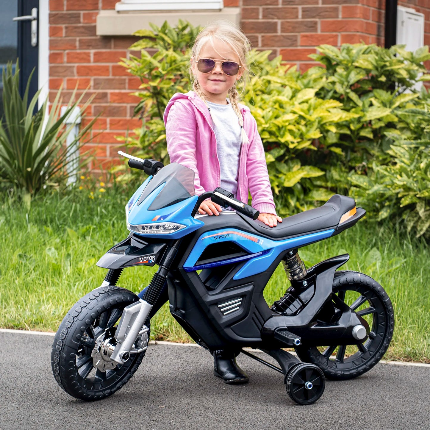 HOMCOM 6V battery children electric motorcycle children + 3 years old with lights music 30 kg.