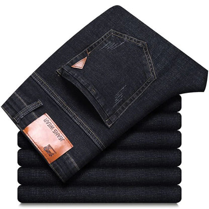 2024 Fashion Men Stretch Loose Straight Jeans Casual Elastic Slim Fit Denim Pants Male Brand Business Trousers Large size 38 40