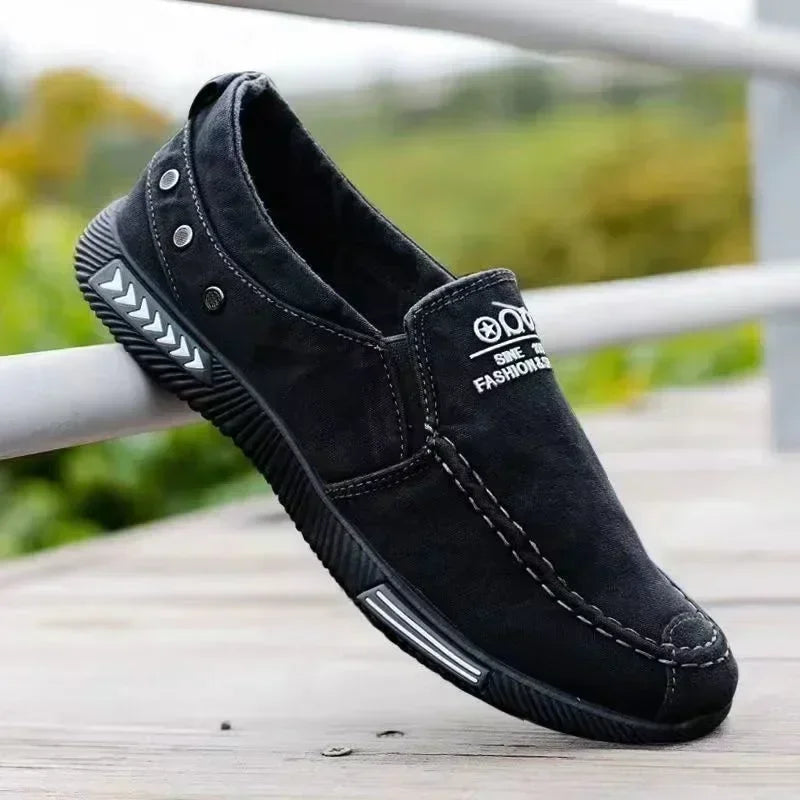 Denim Men's Canvas Shoes Slip on Sneakers Male for Summer 2025 New Outdoor Driving Moccasin Trendy Vintage Loafers Shoes for Men