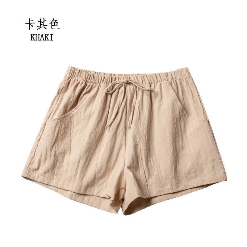 Summer Cotton Linen Shorts Women High Waist Oversize Shorts Short Pants Women Fashion Casual Sports Shorts Female S-XL