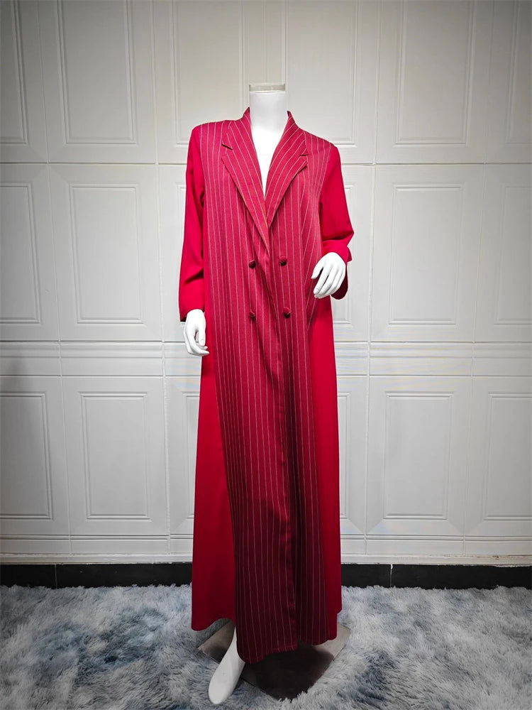 Ramadan Eid Red Kimono Open Abaya Damen Dubai Luxury Islam Muslim Summer Women Kebaya Kaftan Robe Femme Musulmane without hijab.