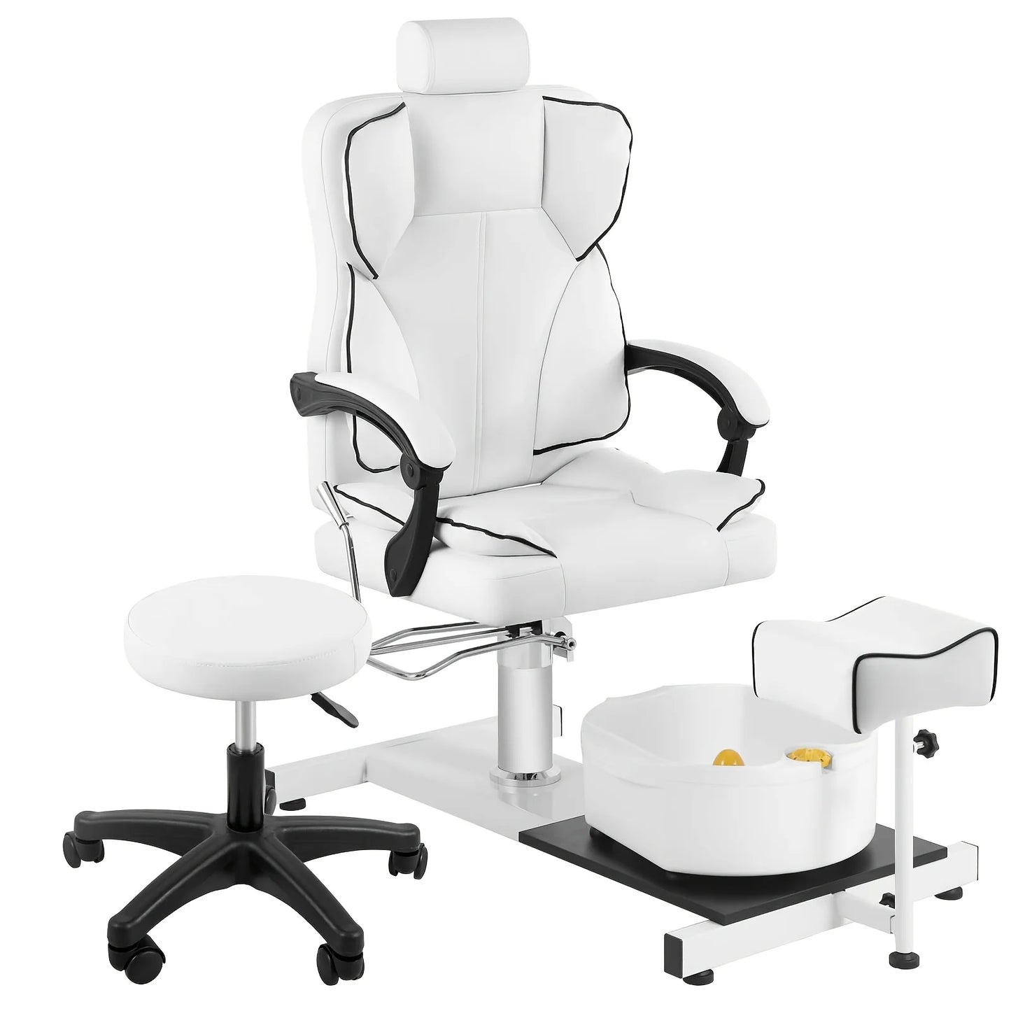 Fuß-SPA-Stuhl, Nagelstudio-Sofa mit Fußbad-Waschbecken, Pediküre-Stühle mit hydraulischem Heben und 360-Grad-Drehung, Möbel