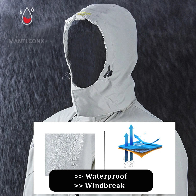 MANTLCONX New Waterproof Men's Jacket Coat Outdoor Hooded Men's Spring Jacket Windbreak Autumn Male Coat Fashion Clothing Brand.