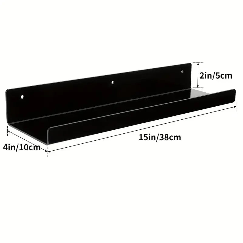 KUUJOJO Acryl-Bücherregal, Acryl-Regale zur Wandaufbewahrung, Nagellack-Organizer, Wand, Ausstellungsregal-Organizer für Badezimmer, Livi