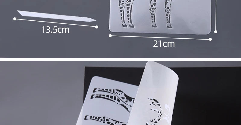 Scratch Art Paper Set 10 Sheets 5 Stencil Templates World Landmarks Animal DIY Kit Creative Painting Craft Magic Toy Kids Gift.