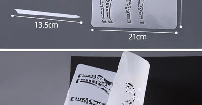 Scratch Art Paper Set 10 Sheets 5 Stencil Templates World Landmarks Animal DIY Kit Creative Painting Craft Magic Toy Kids Gift.