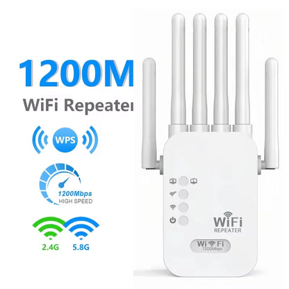 WIFI6 AX3000 Gigabit Wireless Repeater Router Dual Band 2.4/5Ghz Signal Booster 4 High-gain Antenna Long Range Amplifer for Home.