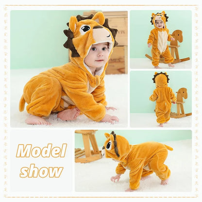 MICHLEY Winter Baby Strampler Mit Kapuze Flanell Cosplay Kleinkind Infant Kleidung Insgesamt Bodys Overall Kostüm Für Kinder Mädchen Junge