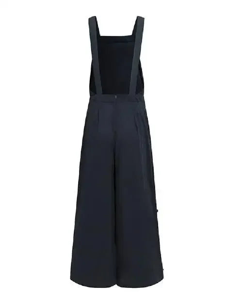 New 2021 Women's Solid Color Sleeveless Side Button Wide Leg Pocket Casual Jumpsuit Comfortable One-Piece Suiting Pants.