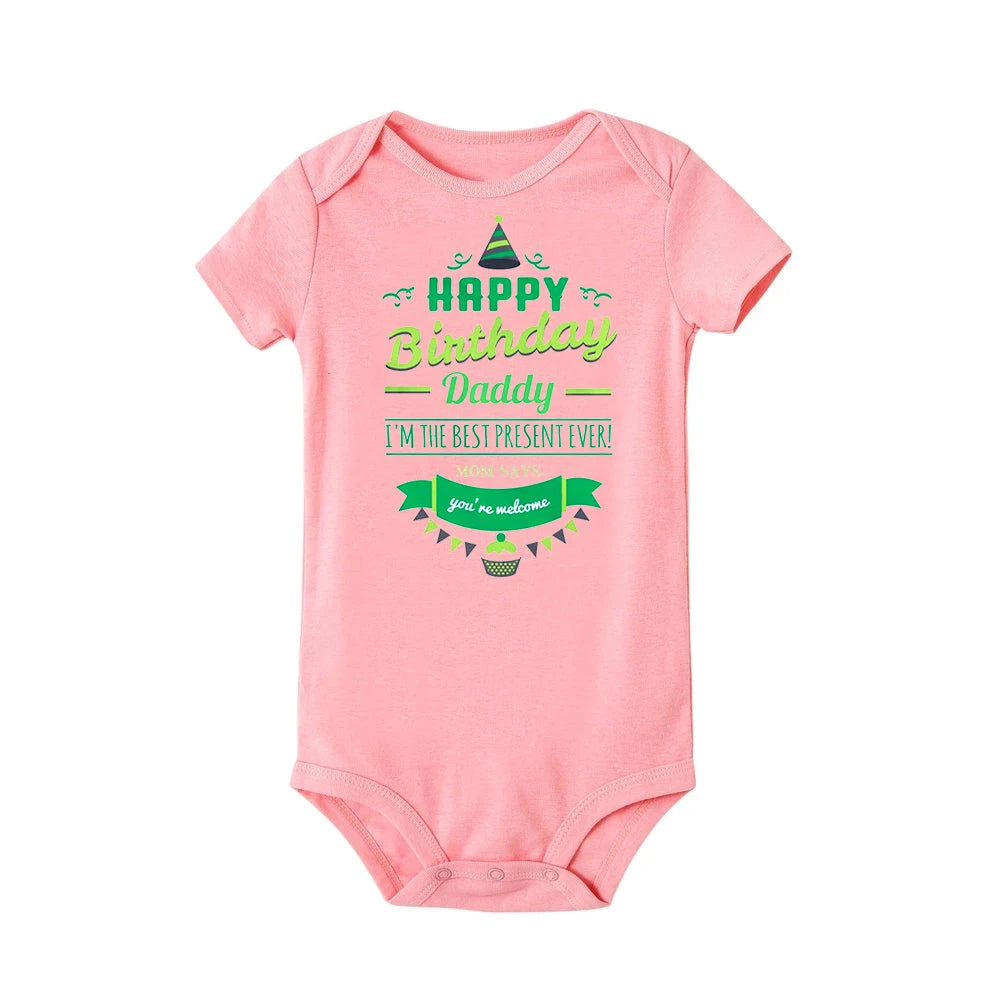 Alles Gute zum Geburtstag Papa Neugeborenes Baby Body Geschlechtsneutrale Babyartikel Säuglingskleidung Zwillinge Outfit Strampler Vater Geburtstagsgeschenk.