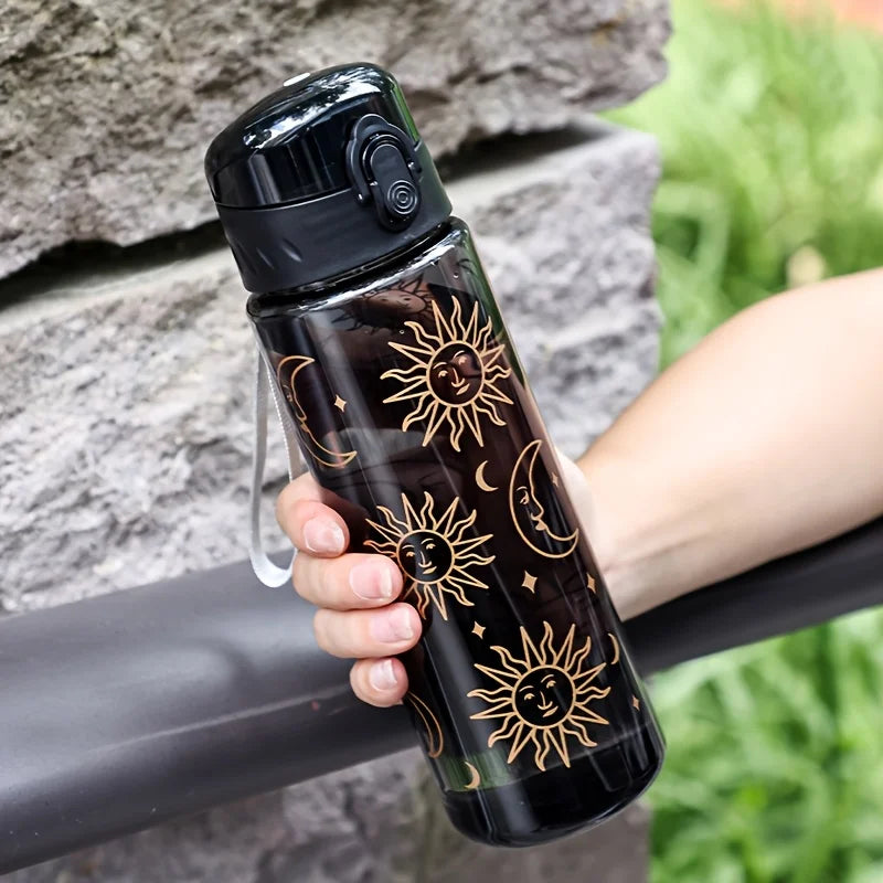 Lightweight Plastic Water Bottle with Daisy Design and Leak Proof Lid - Suitable for Office, Home, Gym, Travel - Reusable Cup.