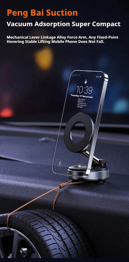 Xiaomi Magsafe Car Phone Holder Suction Cup Vacuum Magnetic Phone Stand 360° rotatable and Foldable Suction Cup Phone Holder.