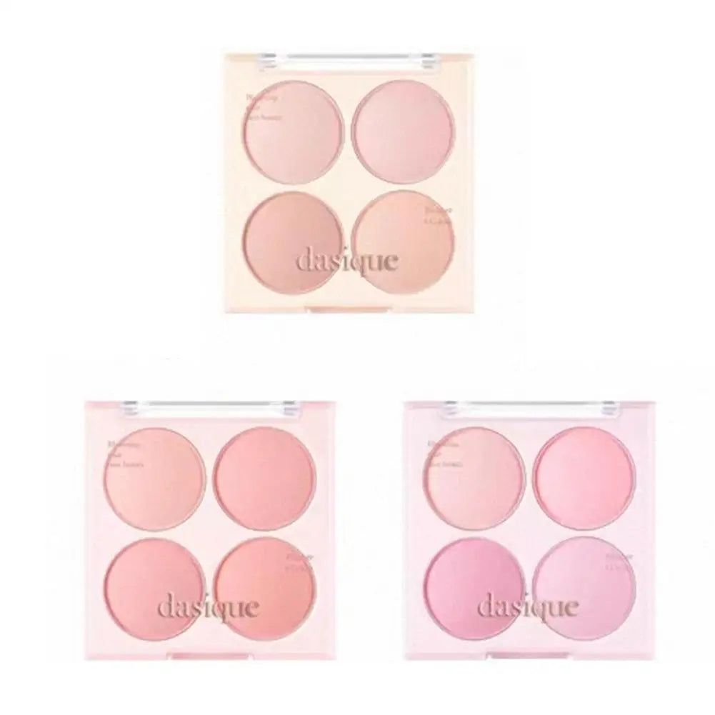 Korean Dasique 4 Colors Blush Powder Velvet Peach Pink Blush Palette Sweet Natural Cheek Contour Tint   Korean Makeup Cosmetics.