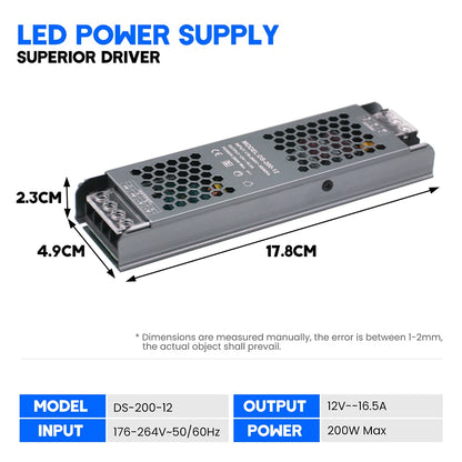 12V 24V 60W 100W 150W 200W 300W 400W Transformer Power Supply 110V 220V 230V AC to 12 24 Volt DC LED Strip Light Bulb LED Driver.