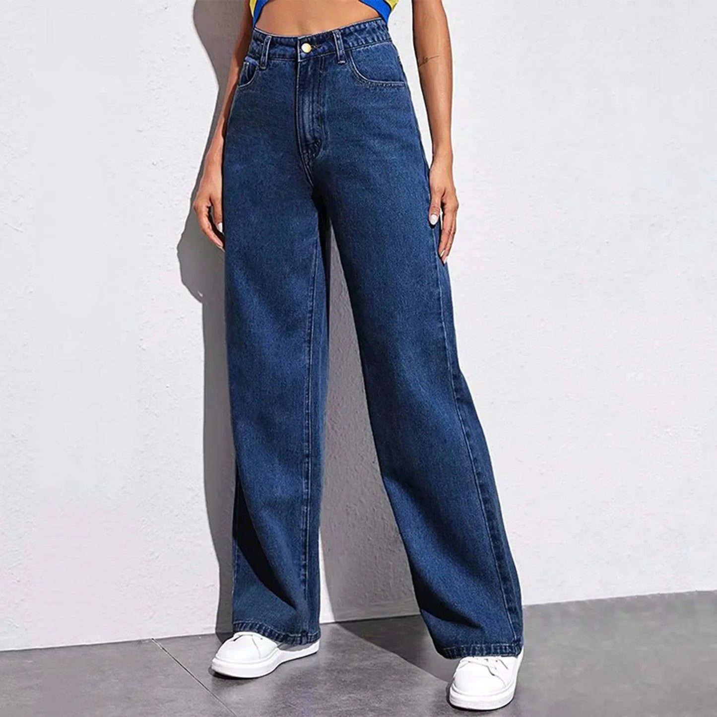 High Waist Loose Fit Straight Leg Jeans Women's Casual Summer New Style Cross-Border EBay Denim Pants High Waist Jeans.