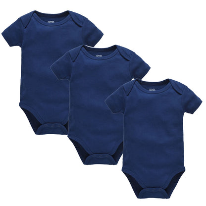 3Pcs Baby Jungen Kleidung 100% Baumwolle Solid Black Kurzarm Blank Baby Bodys körper bebe Neugeborenen Overall Plain 0-24 monate.