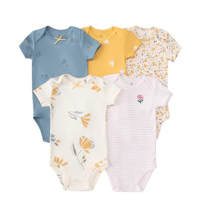 5 teile/satz Baumwolle Weiche Bequeme Baby Bodys Kurzarm Einteiliges für Neugeborene Sommer Bebe Kleidung Baby Dusche Geschenke.