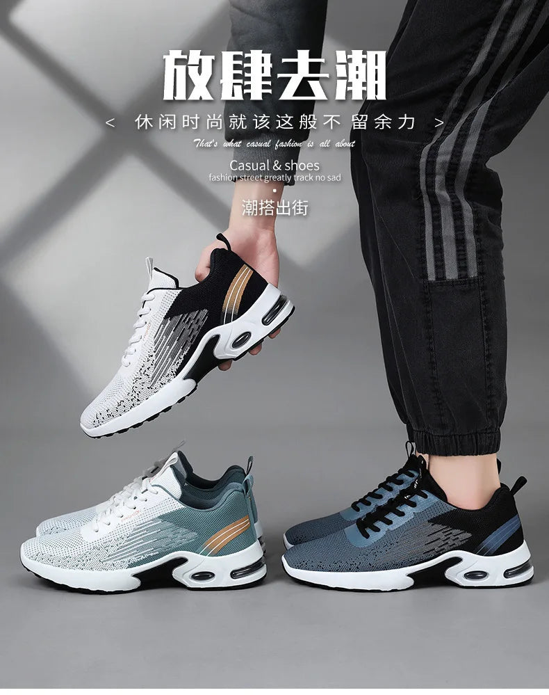 Plus Size 39-45 Shoes for Men Spirng Autumn Fashion Soft Sole Sports Casual Style Running Shoes Lace Up Comfortable Sneakers.