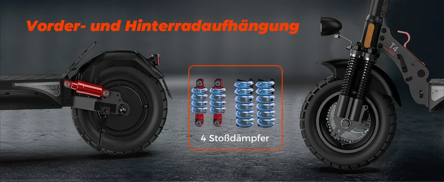 isinwheel T4 （ABE）Adult Electric Scooter 1000W Motor 48V12.5Ah Battery Electric Scooter 10" Off-Road  Tire  Electric Scooter.