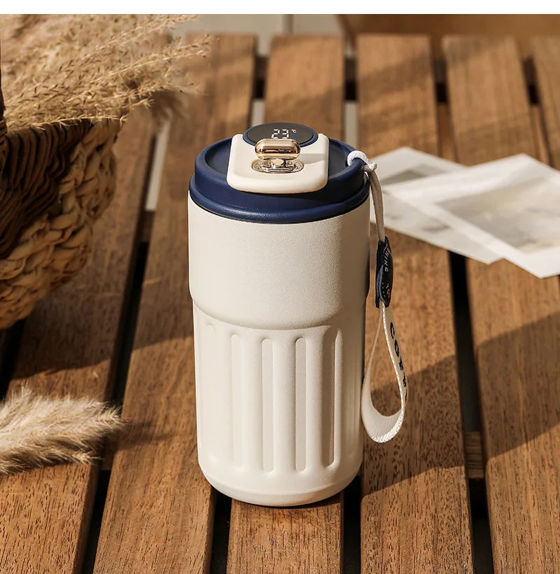 450ml Thermos Bottle Smart Display Temperature 316 Stainless Steel Vacuum Cup Office Coffee Cup Business Portable Thermal Mug.