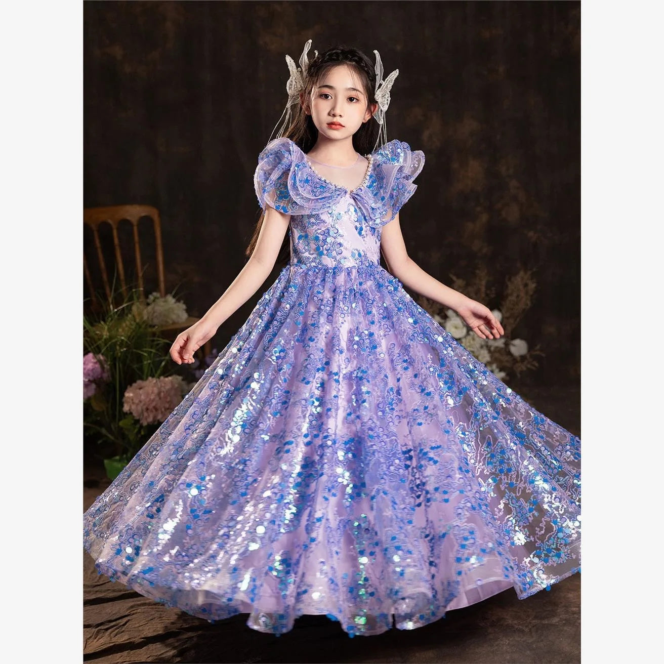 Elegante Mädchen Prinzessin Geburtstag Party Blumenmädchen Hochzeit Schönheit Kleid Kinder Leistung Weiß Rosa Tutu für formelle Anlässe.