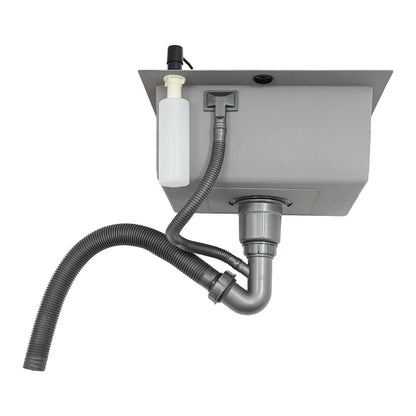 Spülbecken aus Edelstahl 201, schwarz, Deckenmontage, Unterputz-Spülbecken-Set mit Abflusskorb, Seifenspender, Küchenspüle