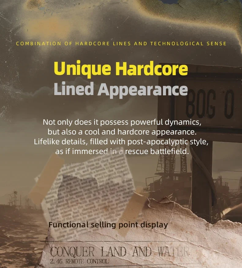 Q210 Amphibious Rc Car Dual Control 4WD Off-road Remote Control Waterproof Vehicle 2.4G Electric Climbing Crawler Toys for Kids.