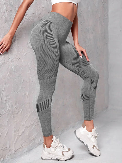 Elastic High Waist Leggings Women Knitted Solid Tights Seamless Butt Lift Fitness Yoga Fashion Skinnly Gym Sports Leggings.