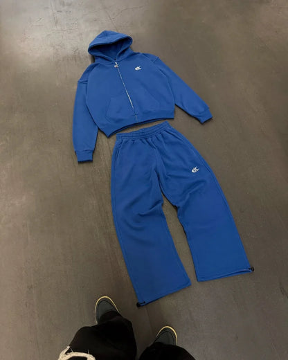 Europe and the United States Vintage Pop Men suit Unique embroidered High Street Harajuku top oversize Fall casual tracksuit.