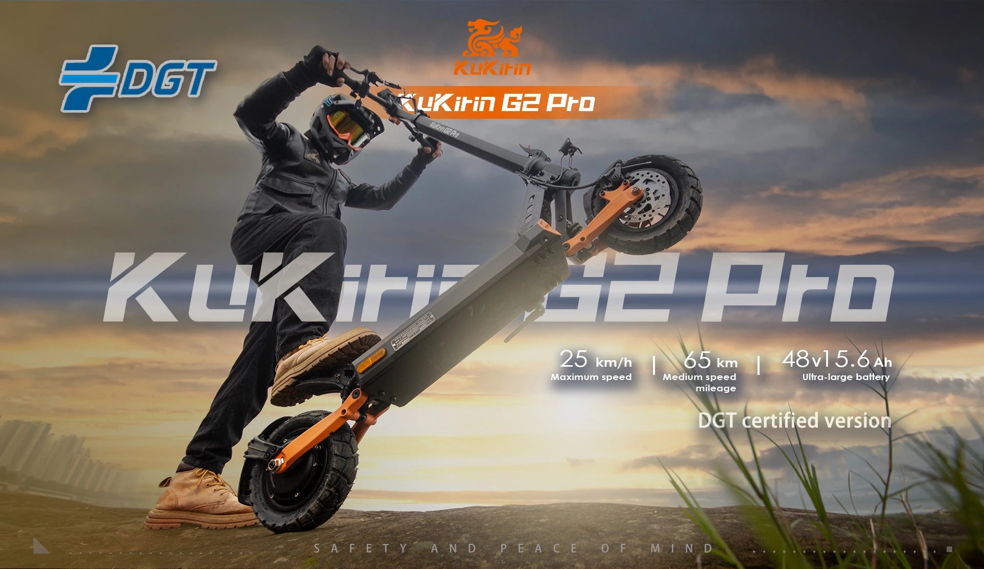 KuKirin G2 Pro VMP Electric Scooter 500W 48V 15.6Ah 9 Inch Off-road Tire Foldable Electric Scooter 25KM/H Speed 65KM Range.