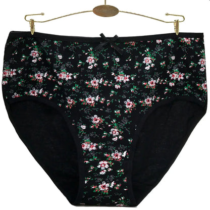 Underwear Women Panties Cotton Mid Rise Butterfly Soft Sexy Briefs Ladies Knickers Plus Size for Women 3 Pcs/lot.