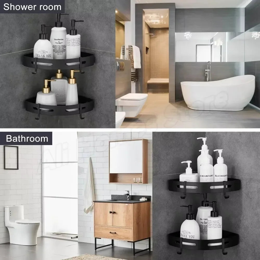 Badezimmer-Shampoo-Halter, Badezimmer-Eckregale für die Dusche, Make-up-Aufbewahrungsregal, Organizer-Regal für die Dusche ohne Bohren