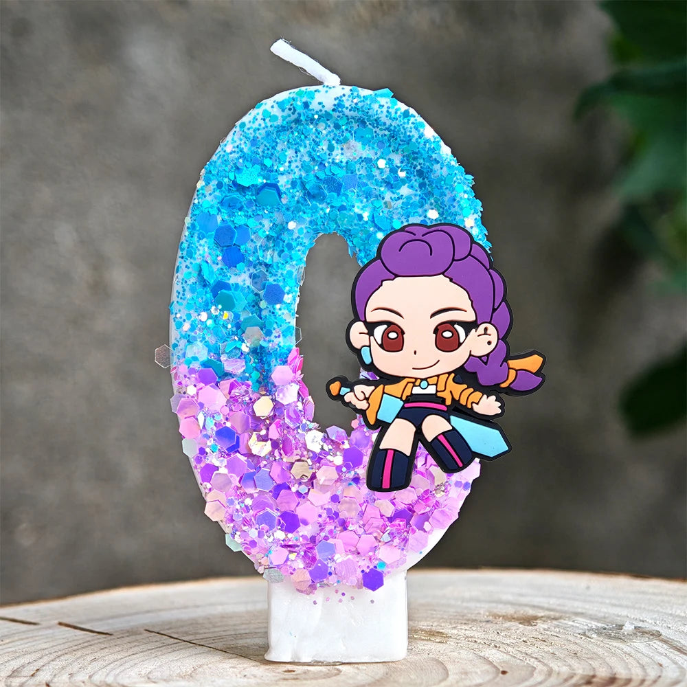 Heißer Kpop Dämon Jäger Thema Kerze 3D Nummer 0-9 Kinder Geburtstag Kuchen Dekoration Baby Dusche Anime Party liefert Geschenke