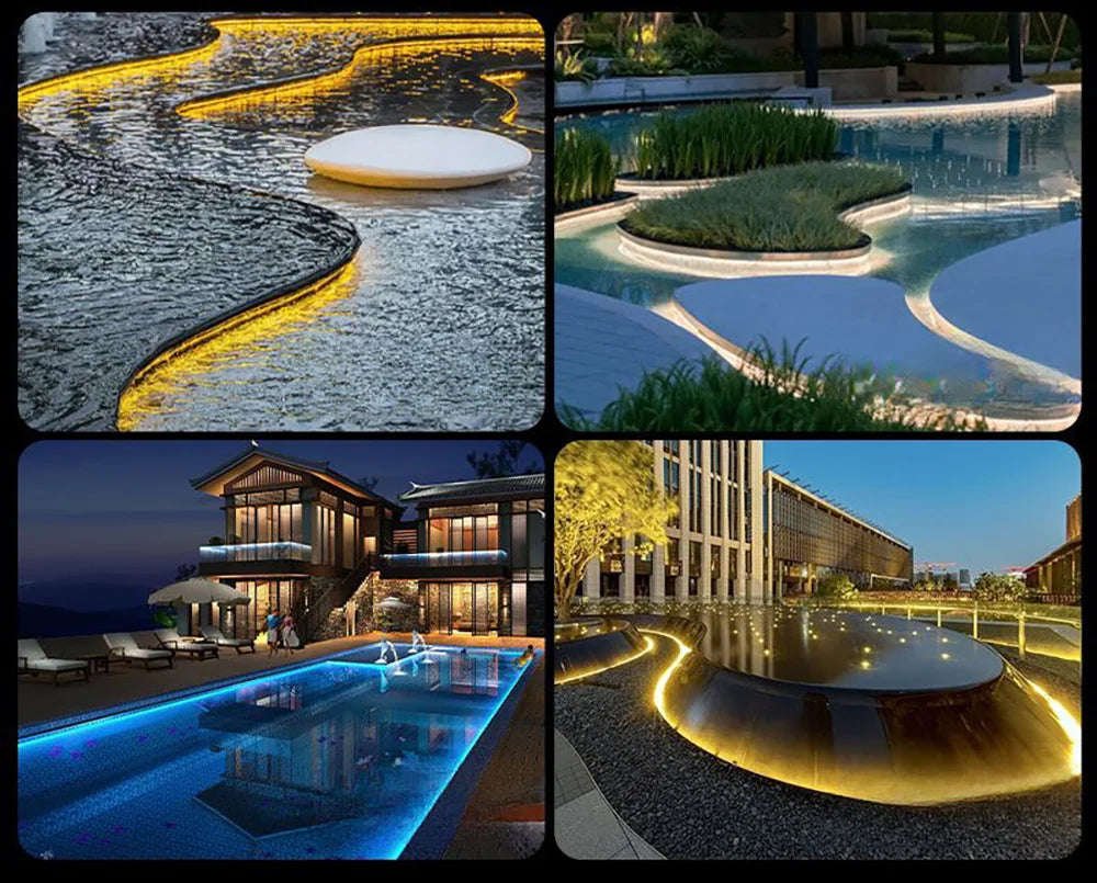 12V 24V COB Led Neon Strip Light Tape Waterproof IP68 320 LEDs Flexible Milk Tube Liner Lighting 10 Colors 0.5m 1m 2m 3m 4m 5m.