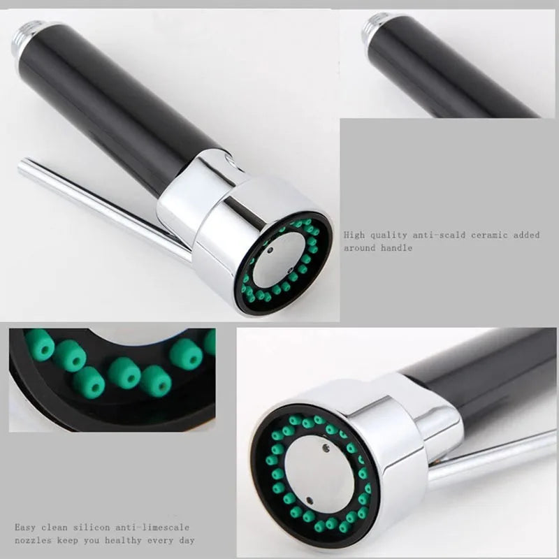 Kitchen pull-out faucet nozzle handheld ABS faucet water-saving high-pressure nozzle bathroom sink faucet replacement