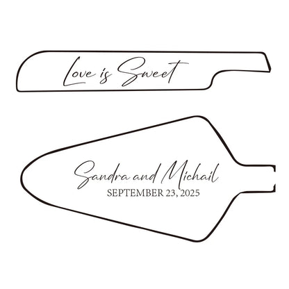 Personalised Wedding Cake Knife Shovel Custom Bride Gift Gold/Silver Cutting Server Set Engraved Birthday Party Cake Dinner Deco.