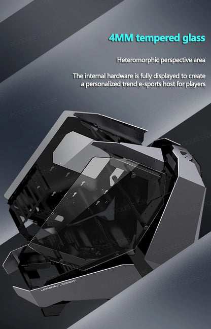 JONSBO MOD-5 Game E-sports Case All Aluminum Special-shaped Glass Chassis Support ATX Motherboard 360 Water-cooled 5V ARGB.