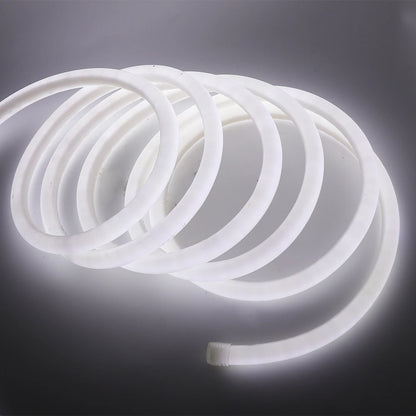 220V Neon LED Strip Light 360 Degree Round Tube Red/Green/Blue/Warm White Flexible Rope 120Leds/m Waterproof EU Plug Home Decor