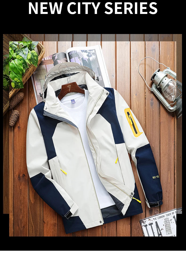 CHRLCK Men's Waterproof Hiking Jacket Women Windproof Windbreaker Breathable Camping Hunting Running Trekking Fishing Coats.